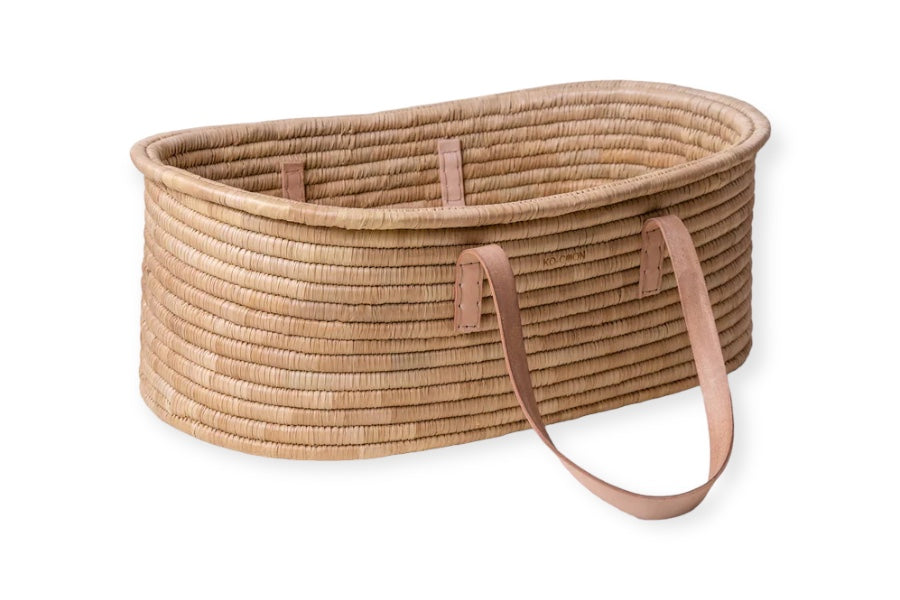 Nude Leather Moses Basket TIMELESS