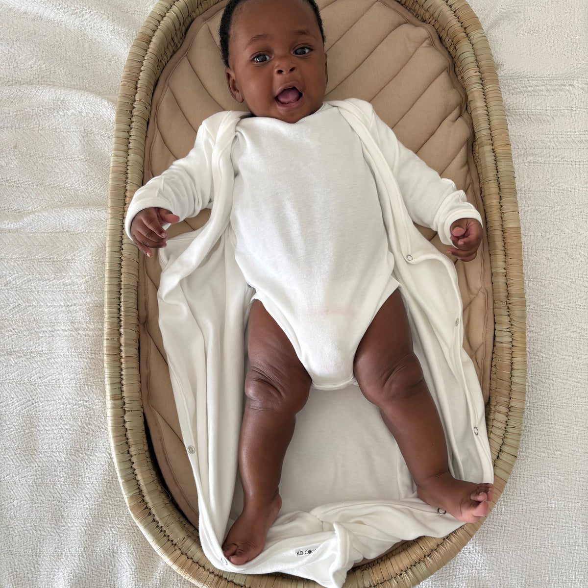 Baby Sleeping KIMONO — gown meets sleeping bag, with cuff mittens