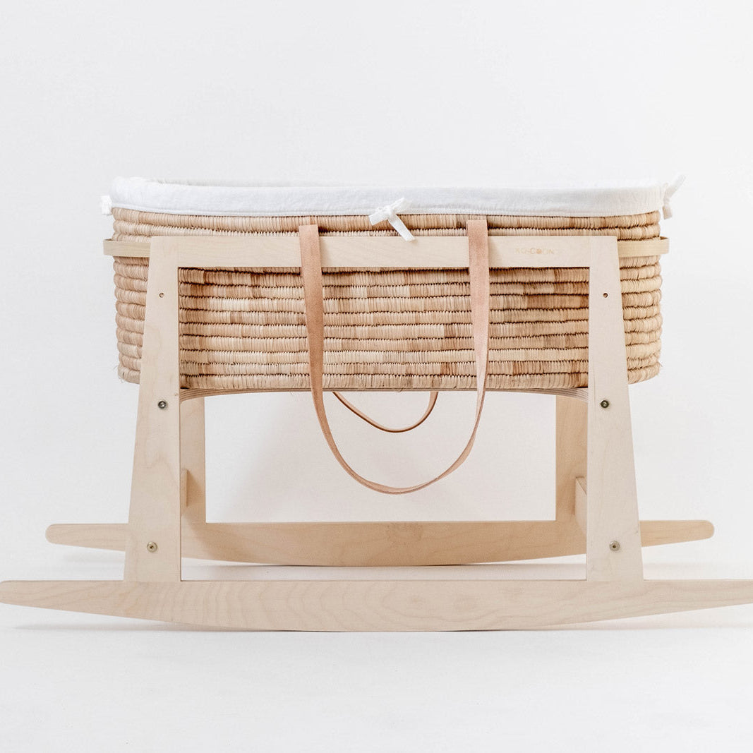 Nude Leather Moses Basket TIMELESS