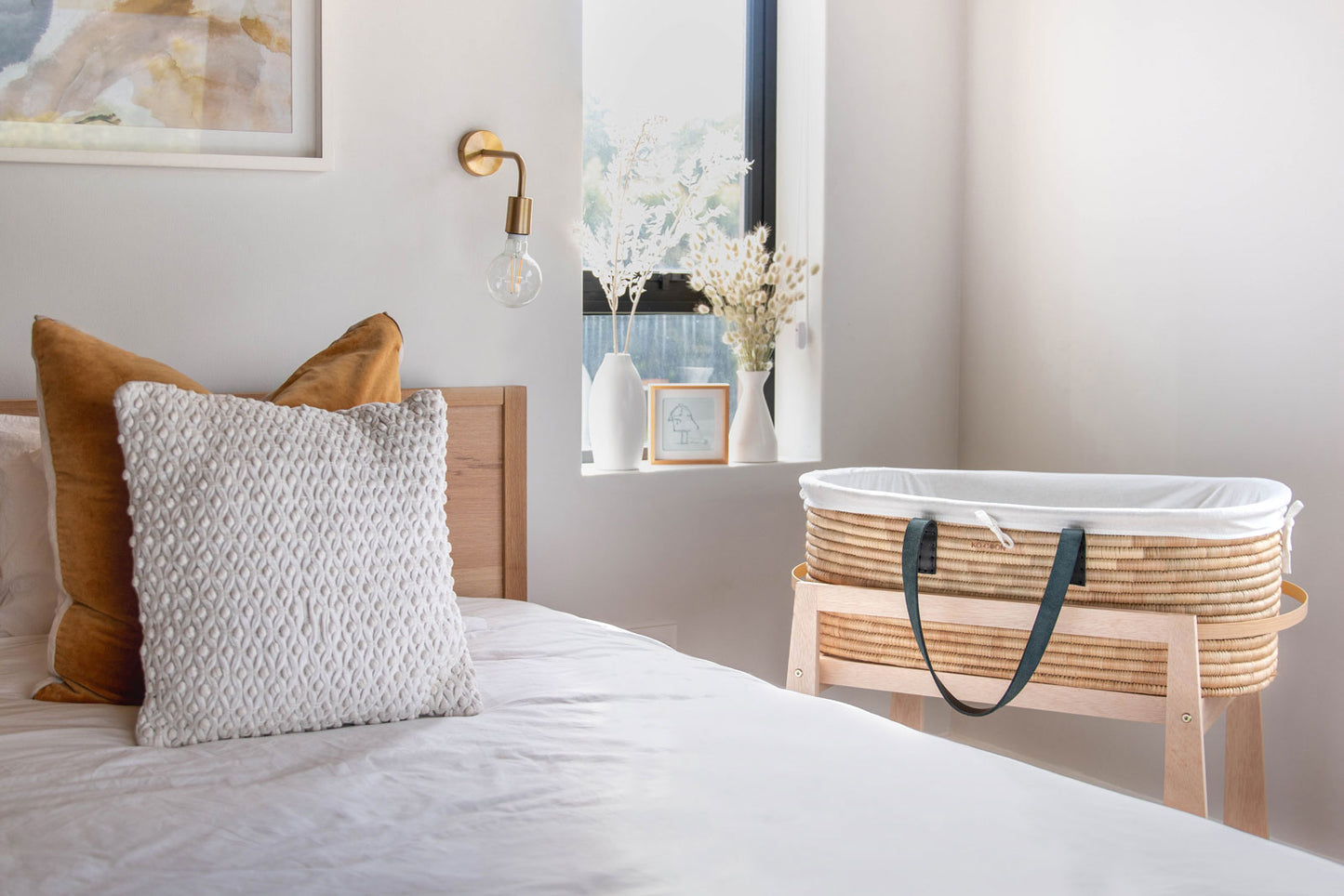 Black leather TIMELESS Moses Basket