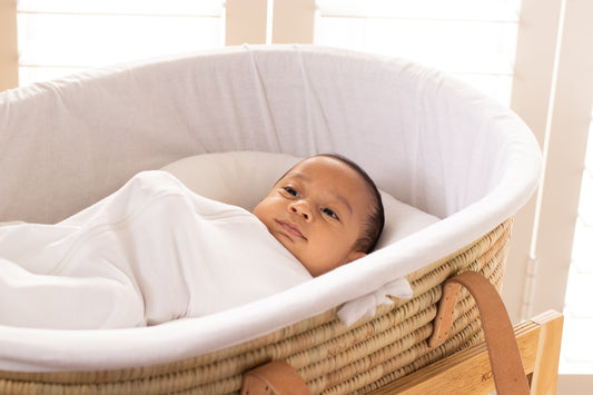 Nude Leather Moses Basket TIMELESS