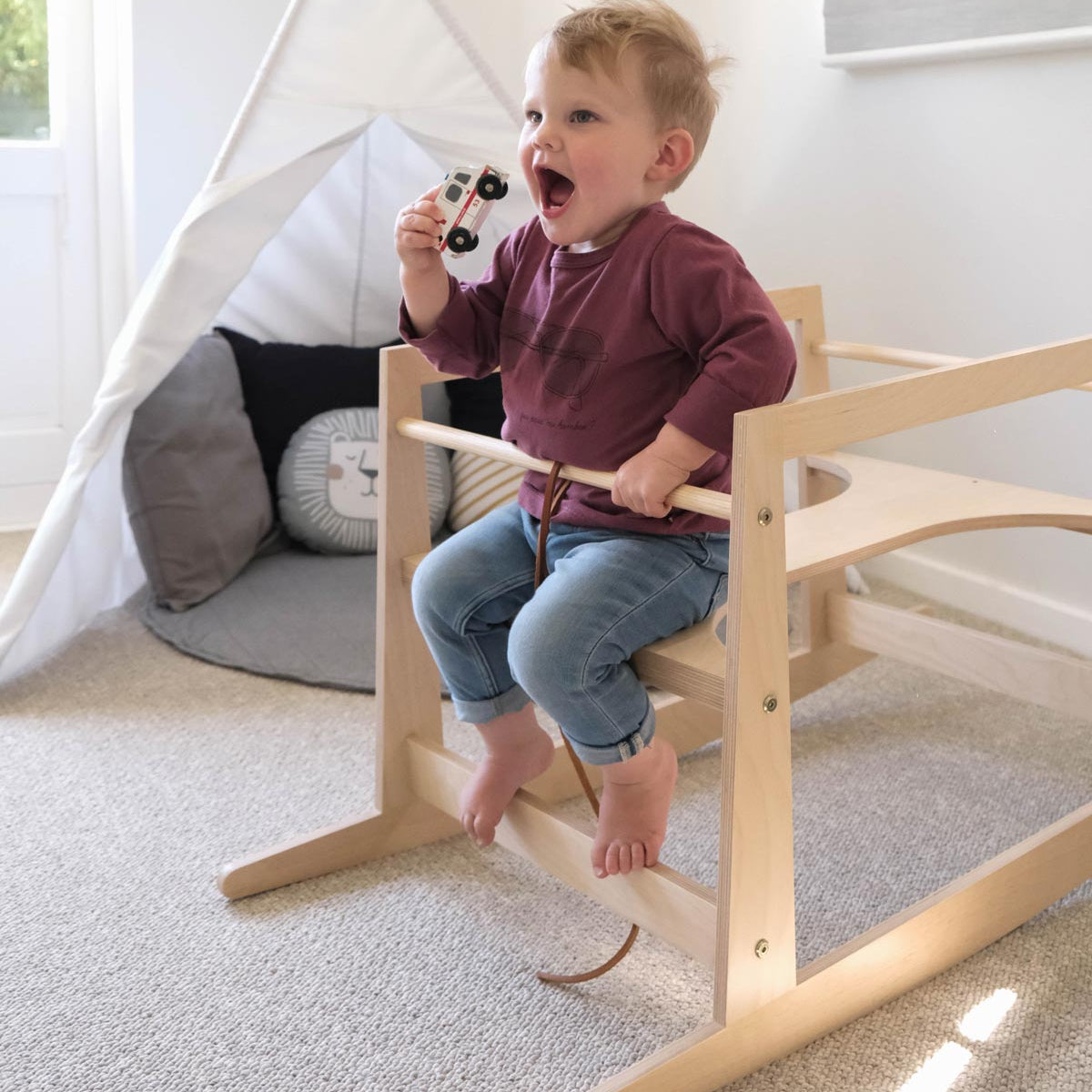Rocker 2in1 (Moses stand / Rocking Horse) – birch natural (up to 2 weeks lead time)