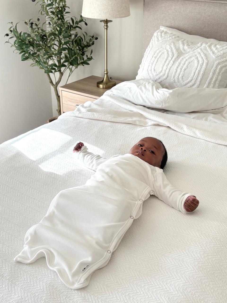 KO-COON Baby Kimono — gown meets sleeping bag, with cuff mittens