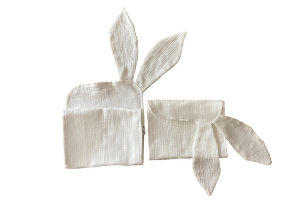 Muslin burp cloth with bunny ears (double layer) - 2 Pack