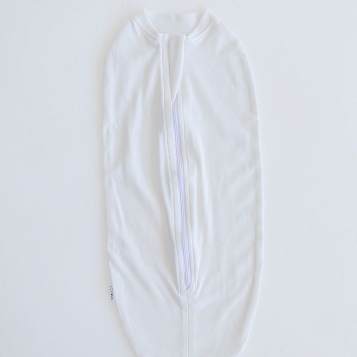 Milky white cotton cocoon zipped swaddle