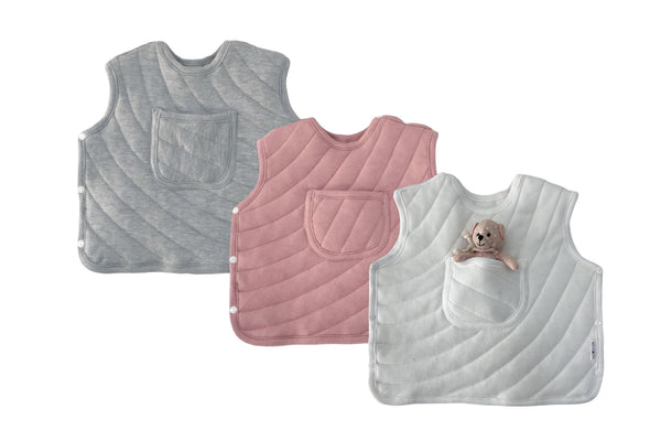 Cozy quilted merino wool baby vest