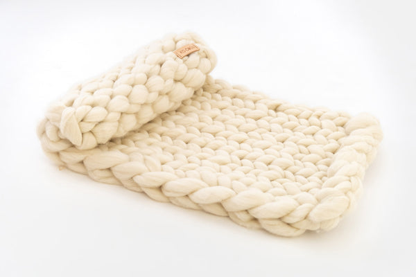 Merino Wool Chunky Knit Baby Padding - Natural (80x50cm)
