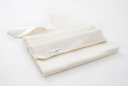 Sensory Weighted Cotton Fleece Blanket with Silk Bunny Ears (120x100 cm)