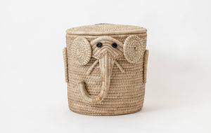 Elephant storage basket - with Tray lid - (L size 43x46cm)