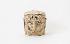 Elephant storage basket - with Tray lid - (M size 36x36cm)