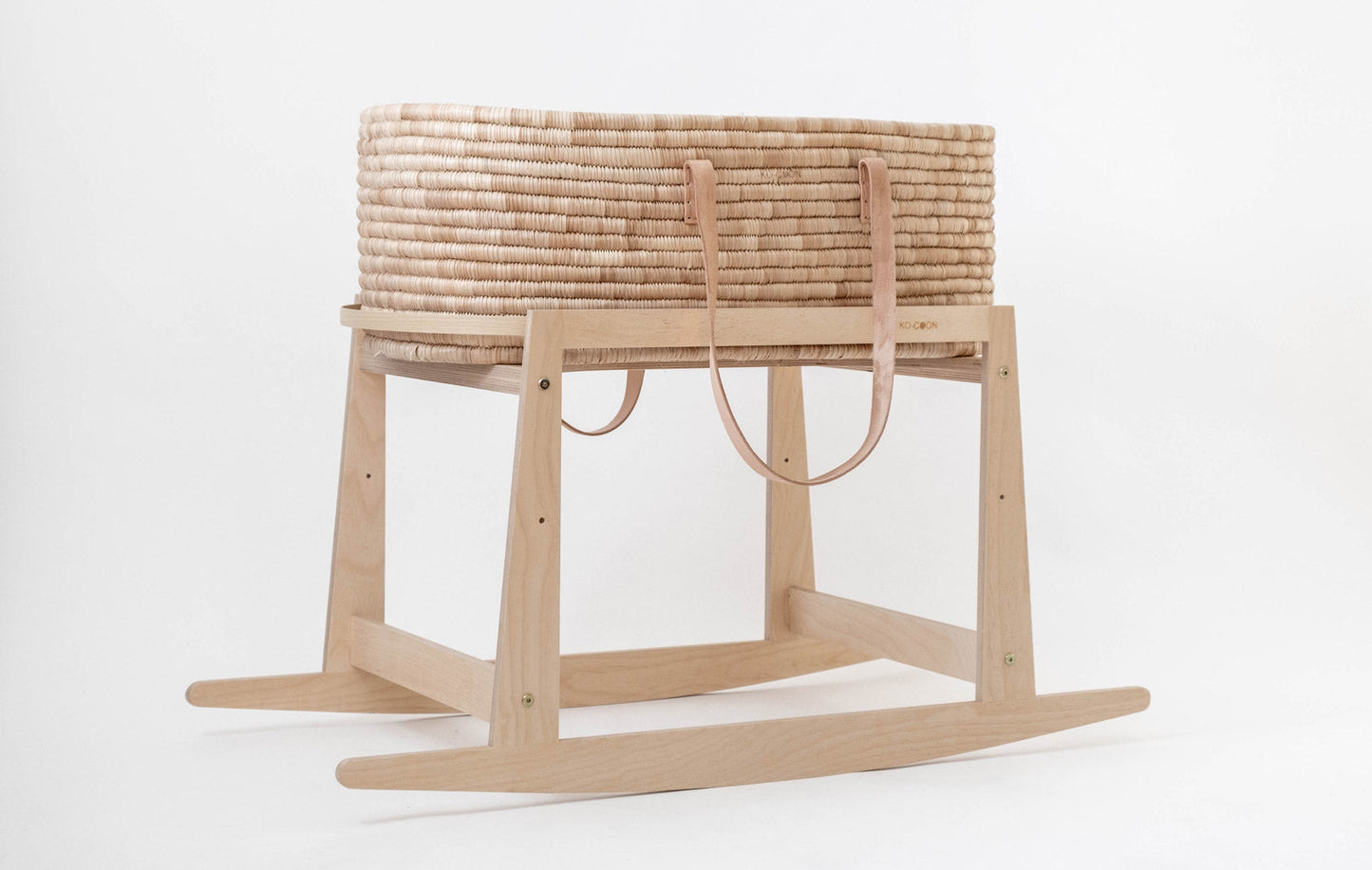 Moses Basket & Rocker SET TIMELESS - Nude Leather handles