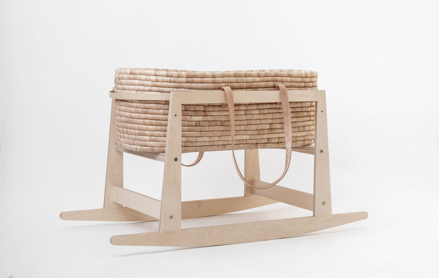 Moses Basket & Rocker SET TIMELESS - Nude Leather handles