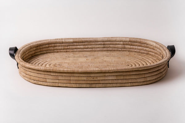 Baby Changing basket (75x45cm) KO-COON Timeless Collection - LEATHER handles (changing basket + changing padding)