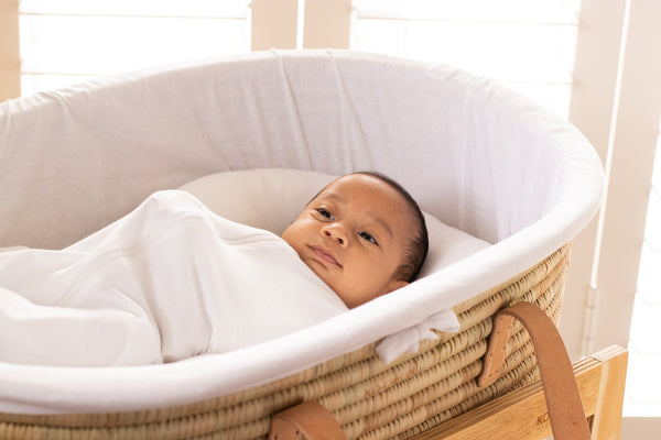 Moses Basket & Rocker SET TIMELESS - with Nude Leather handles