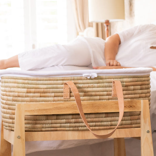 Nude Leather Moses Basket TIMELESS
