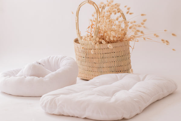 Wool Noodle pillow / COT BUMPER (Nesting pod border / Bed bumper / Developmental toy)