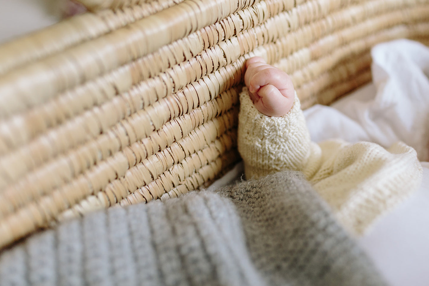 Moses Basket NATURAL - with Sand hemp handles (ETA 2 weeks)