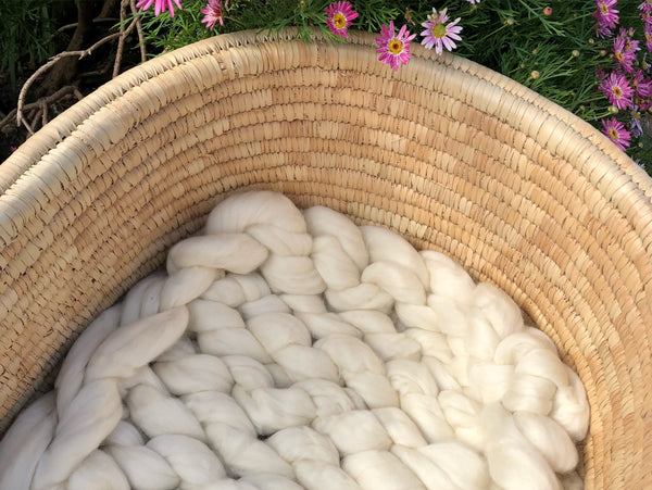 Merino Wool Chunky Knit Baby Padding - Natural (80x50cm)