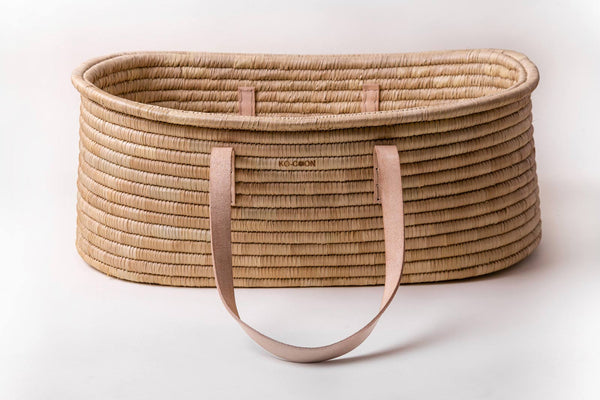 Moses Basket TIMELESS - Nude Leather handles