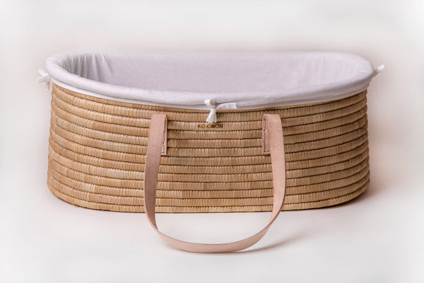 Moses Basket TIMELESS - Nude Leather handles