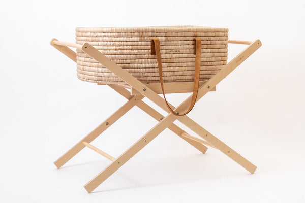 Moses Basket TIMELESS - with Rust Leather handles
