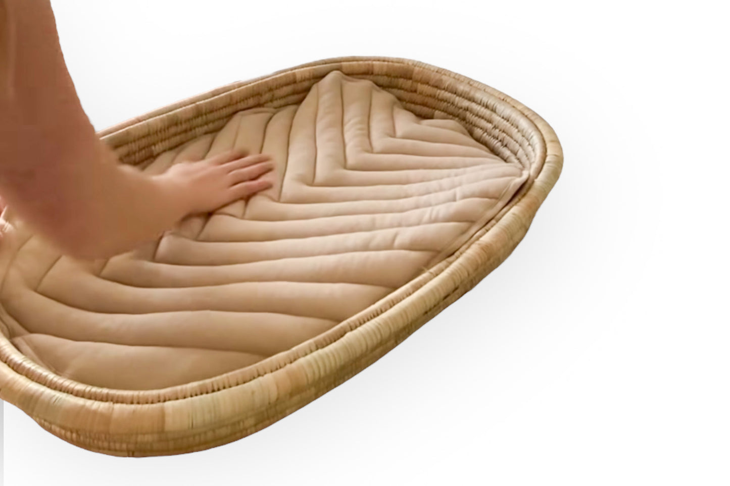 Baby Changing Basket (75x45cm) KO-COON Natural Collection - with quilted cotton changing mat (ETA 2 weeks)