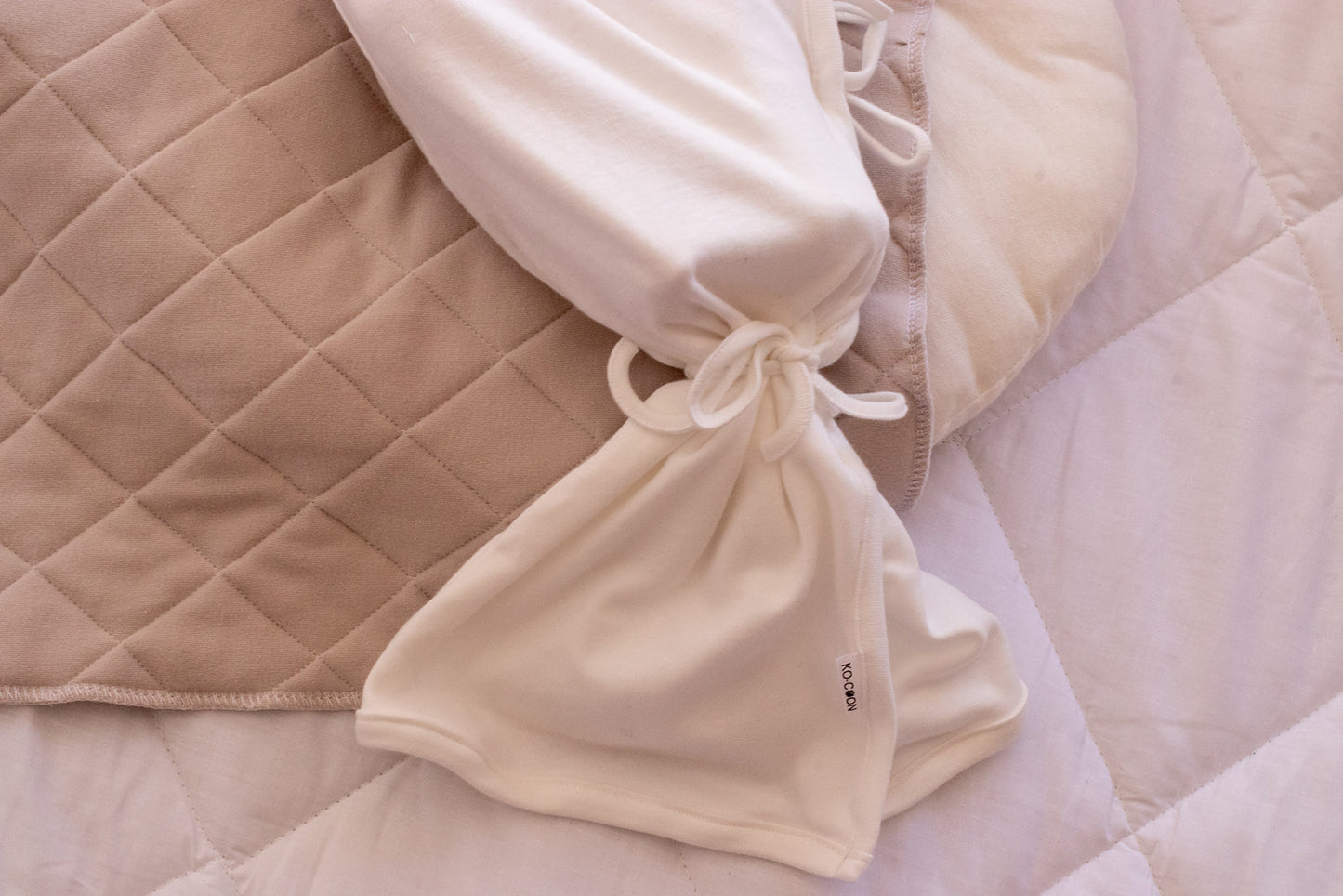KIMONO knotted gown with cuff mittens - Cotton (premies - 6m)