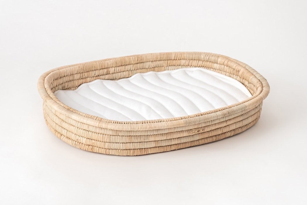 Baby Changing Basket (75x45cm) KO-COON Natural Collection - with quilted cotton changing mat (ETA 2 weeks)