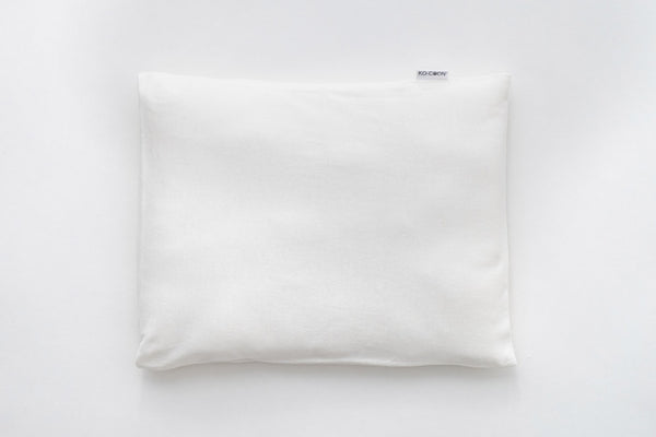 Toddler pillow Set: merino wool pillow (40x30cm) and milky white soft cotton pillowcase
