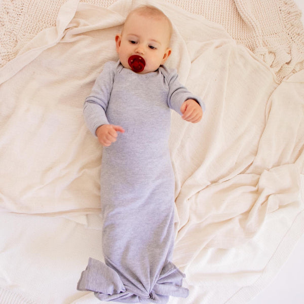 Sleeping knotted gown with cuff mittens - Cotton (newborn - almost 12 m)